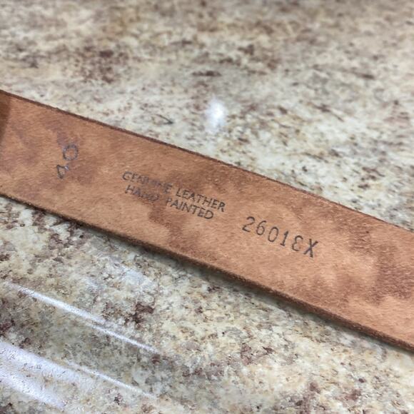 Chambers Phoenix 40 hand painted vintage tooled leather belt main image 4
